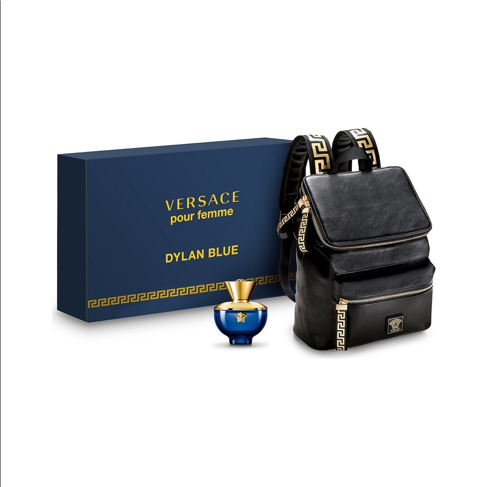 Versace Dylan Blue perfume with backpack